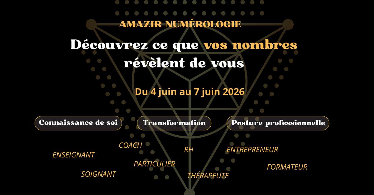 Formation Amazir numérologie juin 2026 connaissance de soi et transformation